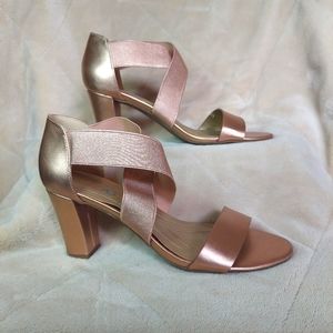 Rose-gold sandals, Size 8.5